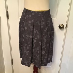 ALTONA SKIRT FULL A-LINE GRAY PRINT LINEN FRANCE Size 36 US 2